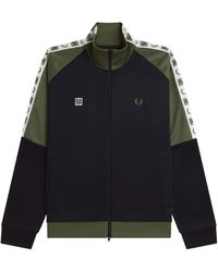 Fred Perry - Hoodies & Sweatvesten ,Veelkleurig ,Polyester Taped Raglan Track Jacket - Lyst