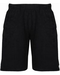 Courreges - Korte Broeken ,Zwart ,Katoen Terry Logo-Detail Shorts - Lyst