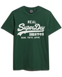 Superdry - Vintage Logo Jp Katoen Groene T-Shirt - Lyst