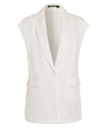 MARC AUREL - Witte Linnen Blazer Jas - Lyst