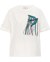 Akep - Tops ,Wit ,Katoen T-Shirt Met Patch - Lyst