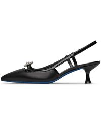 Loriblu - Schoenen ,Zwart ,Leer Slingback Nappa Zwart Met Juweel - Lyst