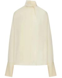 Tom Ford - Overhemden ,Leer Washed Silk Georgette Lange Mouw Blouse - Lyst