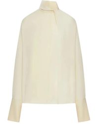 Tom Ford - Overhemden ,Leer Washed Silk Georgette Lange Mouw Blouse - Lyst
