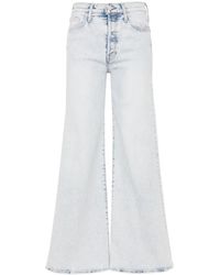 Mother - Klare blaue distressed wide leg jeans - Lyst