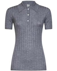 TOTEME - Ribbed Cashmere Silk Polo - Lyst