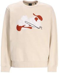 HUGO - Sweatshirt Met Ronde Hals - Lyst