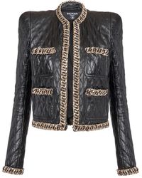 Balmain - Leather Jackets - Lyst