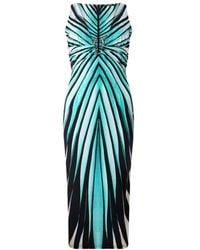 Roberto Cavalli - Ray Of Sea Print Dress Midi - Lyst