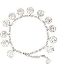 Alberta Ferretti - Accessoires ,Grijs ,Glanzende Metalen Riem Met Hangers - Lyst