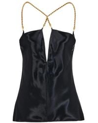 Ferragamo - Satijnen Top Met Scooprug - Lyst