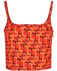 Gucci - Printed Silk Top - Lyst