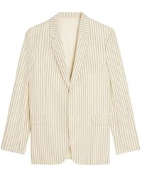 Celine - Jassen ,Wol Gestreepte Wollen Blazer - Lyst