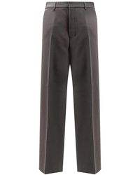 Ami Paris - Broeken ,Grijs ,Wol Grijze Wijde Pijp Broek Van Wol - Lyst