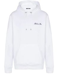 Balmain - Hoodies & Sweatvesten ,Wit ,Katoen Signature Hoodie - Lyst