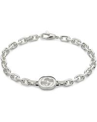 Gucci - Accessoires ,Grijs ,Interlocking G Ketting Armband - Lyst