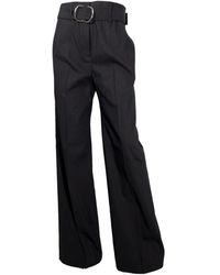 BOSS - Pantalones de lino corte relajado tasena negro - Lyst