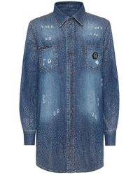 Philipp Plein - Denim Shirt Strass - Lyst