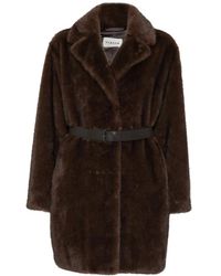 P.A.R.O.S.H. - Jassen ,Bruin ,Leer Cappotto - Lyst