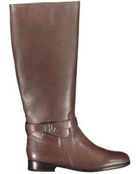 Ralph Lauren - Bota Alta Con Detalle De Cremallera Lateral, Mujer, Talla - Lyst