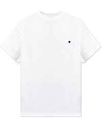 Jil Sander - Tops ,Wit ,Katoen Katoenen T-Shirt Met Ronde Hals - Lyst