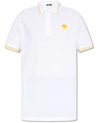 Versace - Tops ,Wit ,Katoen Polo Shirt Met Medusa-Gezicht - Lyst