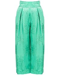 Pinko - Lockere Hose mit hoher Taille und Blumenmuster - Lyst