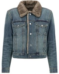 Alexander Wang - Jassen ,Blauw ,Denim Denim Jas Met Faux Fur Voering - Lyst