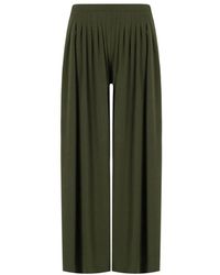 Max Mara - Broeken ,Groen ,Polyester Cicala Cropped Broek - Lyst