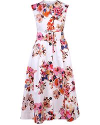 MSGM Floral Print Dress - Wit