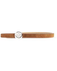 Tory Burch - Accessoires ,Bruin ,Leer Romy Reversible Suede Belt - Lyst