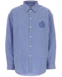 Sporty & Rich - Overhemden ,Blauw ,Katoen Src Geborduurd Shirt - Lyst