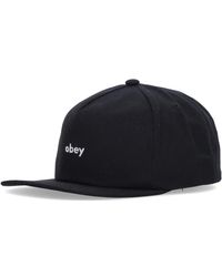 Obey - Accessoires ,Zwart ,Katoen Platte Klep Snapback Pet Zwart - Lyst