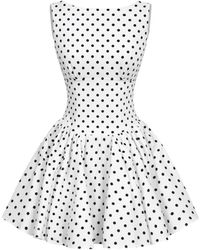 CLOEYS - Kleedjes ,Wit ,Katoen Polka Dot Jurk - Lyst