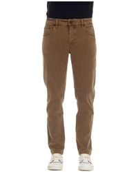 PT Torino - Braune denim tapered fit jeans - Lyst