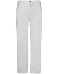 Ralph Lauren - Weiße jeans mit tiefem schritt und logoetikett - Lyst