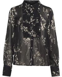 Part Two - Overhemden ,Zwart ,Fine Leaf Print - Lyst