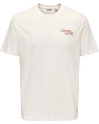 Only & Sons - Chris Life Regular Tee Cloud Dancer/Midnight - Lyst