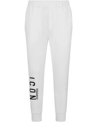 DSquared² - Broeken ,Wit ,Katoen Icon Joggingbroek - Lyst
