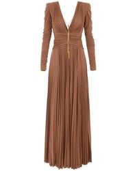 Elisabetta Franchi - Carpet Kleid Aus Lurex-Jersey Mit Halskette - Lyst