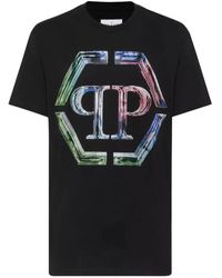 Philipp Plein - Zwart Kristal Logo T-Shirt - Lyst