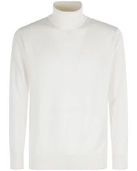 Eleventy - Truien & Vesten ,Wit ,Kasjmier Cashmere Coltrui Trui - Lyst