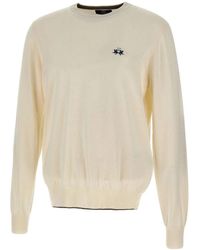La Martina - Wolle baumwolle pullover weiß - Lyst