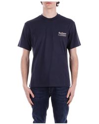 Barbour - Blaue T-Shirts Und Polos Mit Logo - Lyst