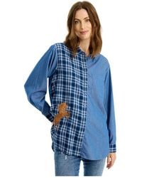 iN FRONT - Overhemden ,Veelkleurig ,Blauw Overhemd Met Paardenmotief - Lyst