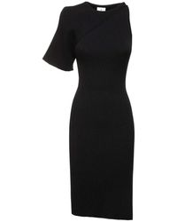 Courreges - Schwarzes kleid mit ausschnitt, slim fit - Lyst