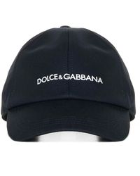 Dolce & Gabbana - Cappelli in cotone con logo ricamato - Lyst