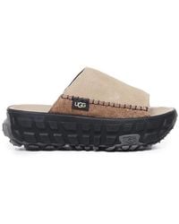 UGG - Schwarze Slip-On Sandalen Mit Plateau - Lyst
