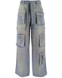 Pinko - Cargo denim jeans mit verstellbarer taille - Lyst