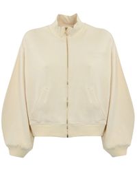 Twinset - Bomberjacke aus baumwolle mit rippdetails - Lyst